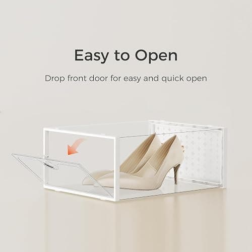 Pinkpum 18 Pack X-Large Shoe Storage Boxes Fit Size 12, Shoe Organizer for Closet Clear Plastic Stackable Shoe Dispaly Case Holder Bins, Sneaker Storage for Sneakerheads White thumbnail 4