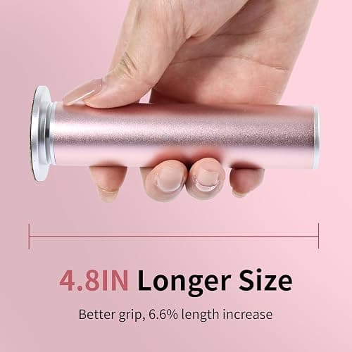 AprElm 4.8IN Longer Electric Foot Callus Remover with 80pcs Sandpaper Discs, Professional Aluminum Callus Remover for Feet, Stepless Speed Control Pedicure Tools for Dead Skin (Pink) thumbnail 2