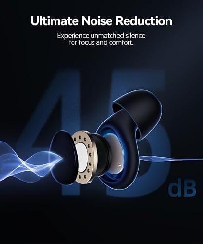 Ear Plugs for Sleeping 45dB Noise Cancelling Ear Plugs for Noise Reduction & Snoring, Concerts, Earplugs for Sleep, Sider Sleepers Airplane, Silicone Earplugs Reusable Concert Ear Plug+8Tip Dark Black thumbnail 2