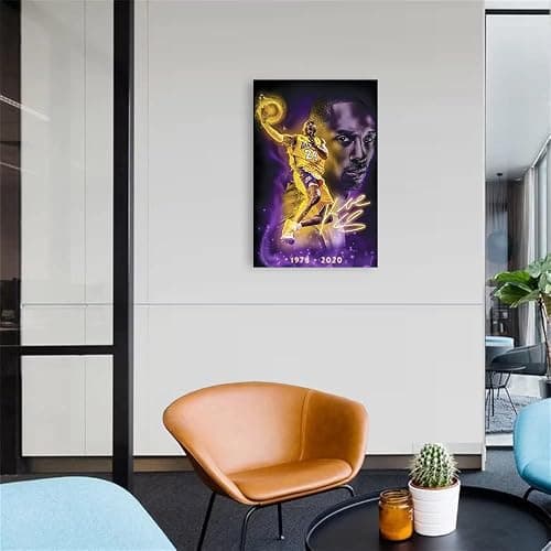 BIAOHAN Kobe Bryant Inspirational Poster Unframed 12" x 18" Canvas Wall Art, Basketball Star Player Sports Painting Decor, Motivational Artwork Room Home Office Gym Dormitory Wall Decor thumbnail 5