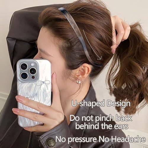 TOBATOBA Comfortable No Pressure Headbands for Glasses Wearers - Non Slip Square Sunglasses Headbands for Women & Girls, 6Pk thumbnail 4