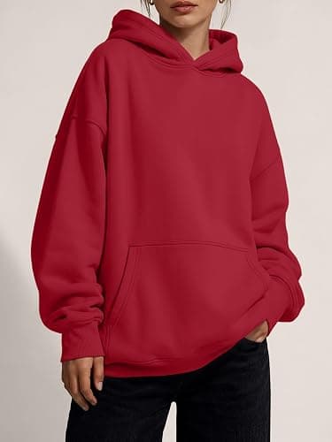 Trendy Queen Womens Hoodies Oversized Sweatshirt | Cozy Fleece Sweaters, Basic Pullover Shirts, Large Kangaroo Pocket, Seamless Daily Outfit Match thumbnail 2