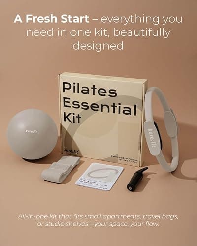 Home Pilates Essentials Kit for Women | Pilates Ring, Mini Ball, Booty Band Set | Pilates Equipment Starter Set in Gift Box | Workout Guide Included thumbnail 2