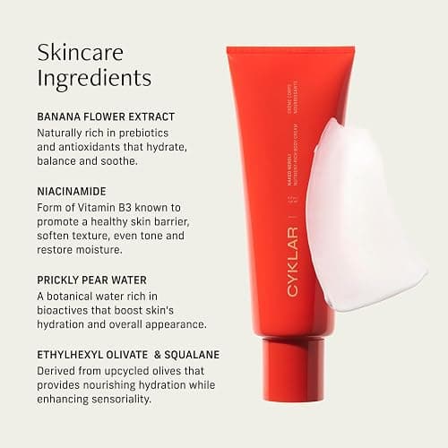 CYKLAR Nutrient Rich Body Cream. Naked Neroli Nourishing Moisturizer with Niacinamide and Banana Flower Extract. Deep Hydration, Thick Body Lotion, Dry Skin Cream for Women and Men, 8 Fl Oz thumbnail 6