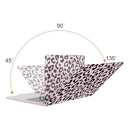 MOSISO Compatible with MacBook Air 13 inch Case 2021 2020 2019 2018 Release A2337 M1 A2179 A1932 Retina Display, Plastic Leopard Grain Hard Shell Case&Keyboard Cover&Screen Protector, Pink thumbnail 3