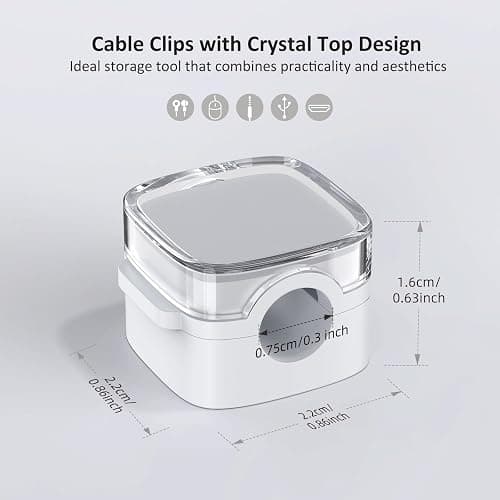 TIKIWIK Cord Holder, 6 Pack Magnetic Cable Clips, Strong Adhesive Cord Holder for Nightstand Desk Organizer Kitchen Appliances Car Wall Office Phone Wire Keeper, Clear White thumbnail 4