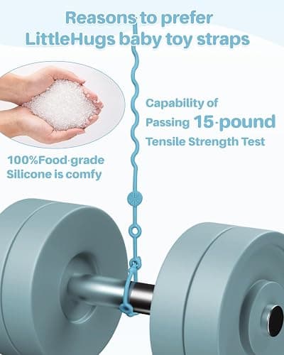 LittleHugs Toy Straps for Baby, Adjustable Toy Holder for Stroller Accessories, Silicone Tether Pacifier Clip, No Throw Travel Essential Leash for High Chair, Car Seat (boy-4 Pack) thumbnail 2
