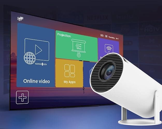 Magcubic Mini Beamer 4K Unterstützt, Smart Projector 5G WiFi 6 BT 5.4, Mini Projektor Full HD 1080P Unterstützt 200ANSI 8000L Auto Horizontal Trapezoid Correction (weiß) thumbnail 2