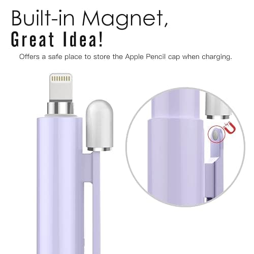 MoKo Holder Case Fit Apple Pencil 1st Gen, Retractable Tip Cap Fit New iPad 10th Gen 2022, iPad 9th Gen 2021, iPad 8th Gen 2020, iPad 6th 9.7 2018, iPad mini 5th Gen Pencil Case Pencil, Taro Purple thumbnail 6