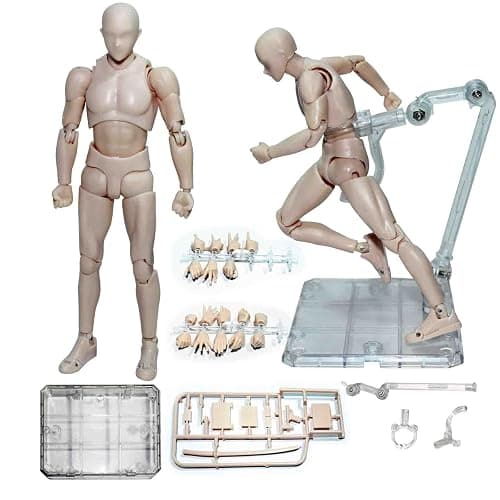 Action Figures Body-Kun DX & Body-Chan DX PVC Figure Model Drawing for S H Figuarts with Box for Artists (Skin color, Male) thumbnail 9