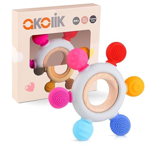 akolik Baby Teething Toys, Teething Relief Toy, BPA Free Baby Chew Toys Infant Toys Newborn Accessories, Teethers for Babies 0-3-6-9-12 Months Old Boys Girls - Image 1