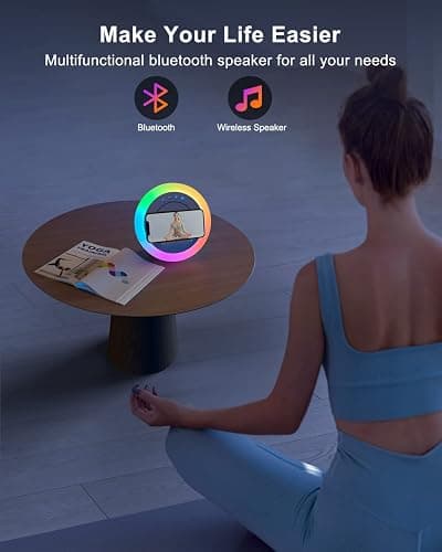 Swarmir Bluetooth Speaker with Lights, Wireless Charging Speaker, Best Birthday Gift Ideas Teenage,Applicable for Bedroom/Teen Girl Gifts(5W Wireless Charging) thumbnail 5