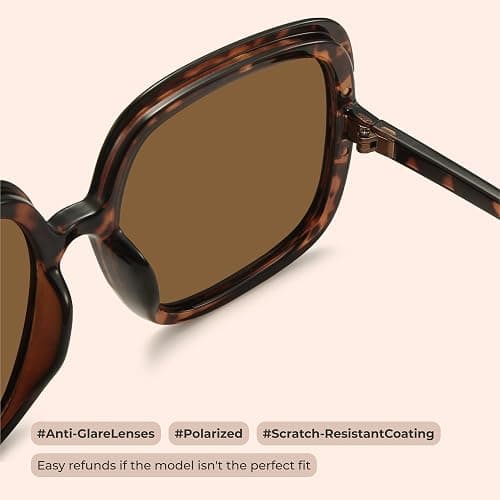 miyya Oversized Polarized Sunglasses Women, Trendy Retro Sun Glasses for Women 2025, Oversized Shades thumbnail 3