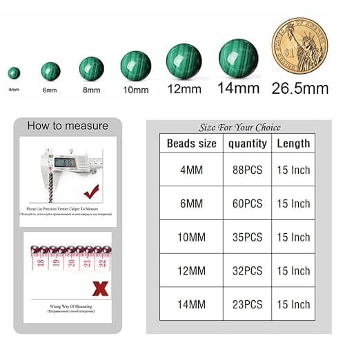 60PCS 6MM Natural Longevity Mountain Beads Round Loose Stone Beads for Jewelry Making DIY Energy Stone Healing Power Bracelet 15" thumbnail 6