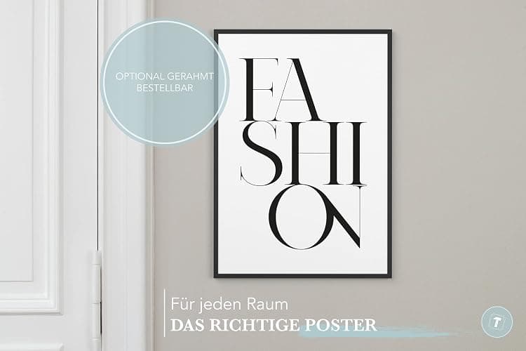 Papierschmiede® Typografie Poster, DIN A4 (21x30 cm), Wanddeko Wohnzimmer, Schlafzimmer, Küche, schwarz-weiß Bild mit Spruch OHNE Rahmen, Caps Fashion thumbnail 7