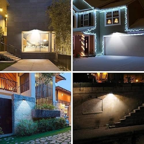 Aootek New Solar Motion Sensor Lights 120 LEDs with Lights Reflector,270° Wide Angle, IP65 Waterproof, Step Lights for Front Door, Yard, Garage, Deck (Back Button 4-Pack) thumbnail 6