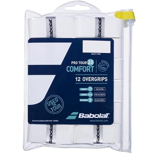 Babolat Pro Tour 2.0 Comfort Overgrip White (12-Pack) - Image 1