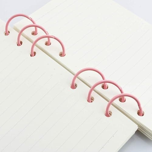 Lind Kitchen 50pcs 1" Book Ring Metal Loose Leaf Ring,Book Binder Hinged Buckle Rings Scrapbook Sketchbook Craft Photo Album DIY Binding Ring 25mm(Pink) thumbnail 5