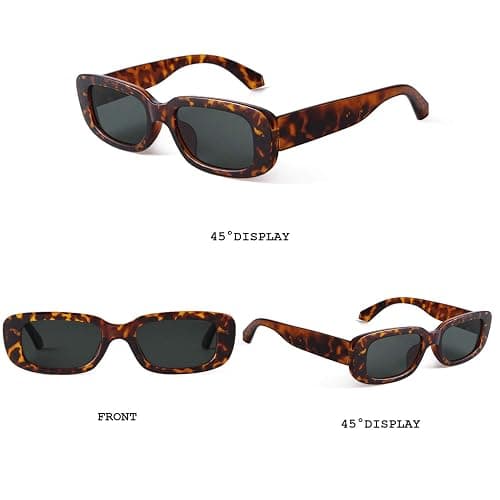 BUTABY Rectangle Sunglasses for Women Retro Driving Glasses 90’s Vintage Fashion Narrow Square Frame UV400 Protection thumbnail 2