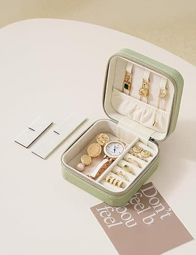 SLOZO Travel Jewelry Case, Travel Jewelry Box, Mini Jewelry Travel Case, Jewelry Organizer Case, Portable Small Jewelry Organizer Storage Boxes - Best Gift for Women Girls. thumbnail 3