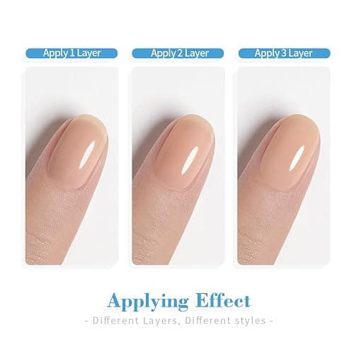 RARJSM Nude Gel Nail Polish Set of 6 Transparent Colors 7.5ml Clear Purple Sheer Wine Red Milky Mavue French Manicure LED UV Gel Soak Off Curing Requires Home thumbnail 6