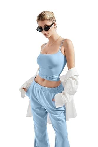 SUUKSESS Women Double Line Square Neck Tank Top Summer Y2K Going Out Basic Cami Shirt thumbnail 5
