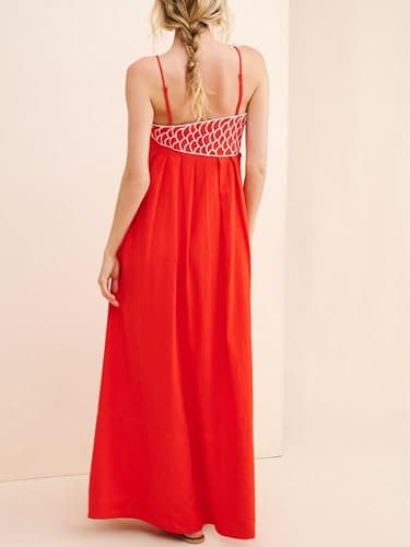 Joiemont Womens Koi Fish Long Strap Dress 3D Fish High Waist Maxi Cami Dress thumbnail 2