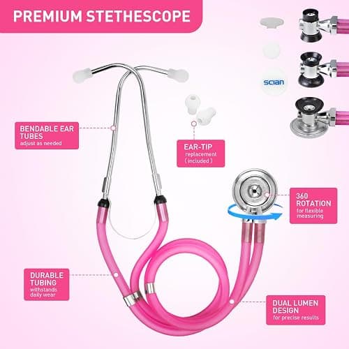 Scian 13 Pcs Stethoscope Case Kits,Supplies Inclued, Perfect Nurse Gift Stethoscope Holder for Nurse Medical Student,Rose Red Portable First Aid Kit Bag with Medical Scissor,Nurse Accessories for Work thumbnail 5