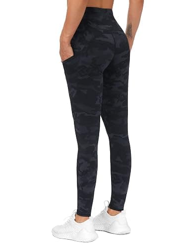 THE GYM PEOPLE Thick High Waist Yoga Pants with Pockets, Tummy Control Workout Running Yoga Leggings for Women thumbnail 4
