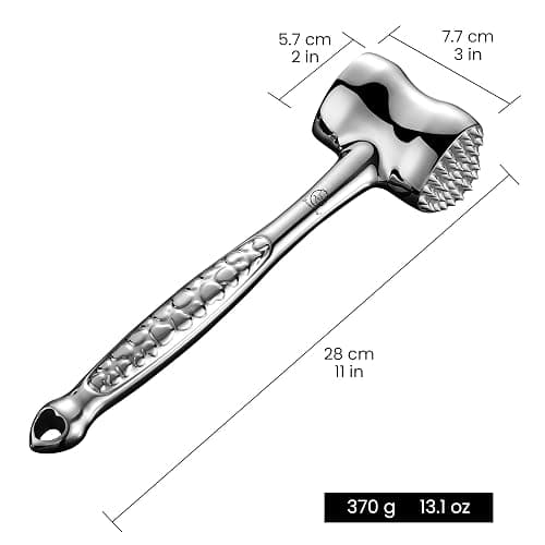 Gourmet Easy Meat Tenderizer Tool Love Heart Design, Lifetime Replacement | Dual-Sided Heavy-Duty Meat Mallet Tenderizer for Steak, Chicken & Poultry. Dishwasher Safe, Lifetime Replacement thumbnail 2