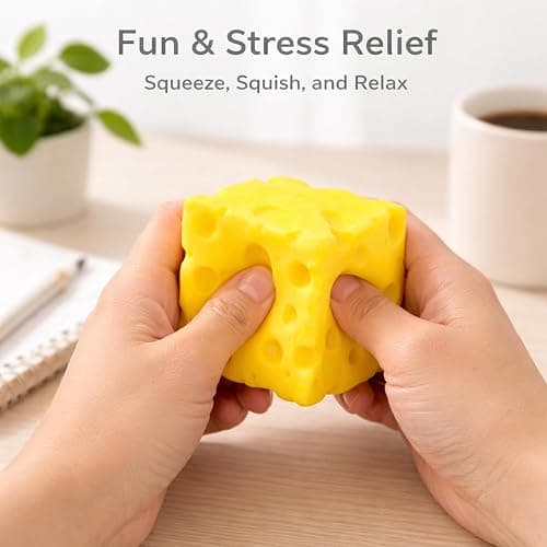 Cheese Squishy Toy, Cheese Block, Soft Stress Relief Toy, Cute Squeeze Gift for Adults, Home Office School 1 PC thumbnail 6