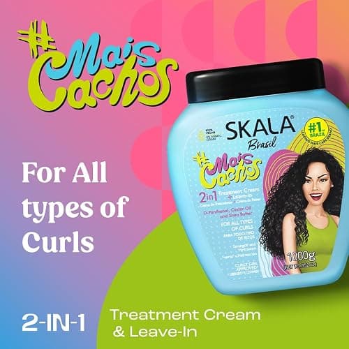 SKALA Mais Cachos for hair type 3ABC - 2 IN 1 Conditioning Treatment Cream & Cream To Comb 35.2oz, BLUE thumbnail 2