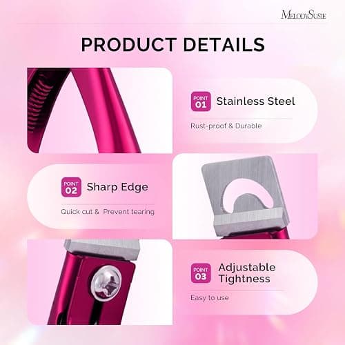 MelodySusie Acrylic Nail Clippers with 15pcs Magnet Sizers, Professional Nail Clippers Cutters for Long Acrylic Gel Nails Tips, Adjustable Stainless Nail Trimmer, Manicure Tool for Salon Home, Plum thumbnail 4