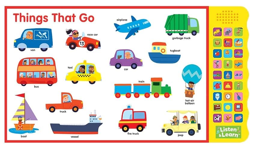 Let’s Learn First Words – Interactive 27-Button Sound Book for Babies & Toddlers | Early Learning Board Book with Adorable Art & Real-World Word Sounds thumbnail 5