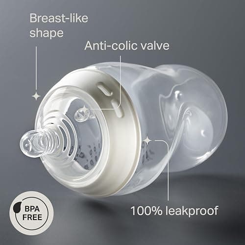 Tommee Tippee Natural Start Anti-Colic 9 oz BPA Free Baby Bottles, 0+ Months, Slow Flow Breast-Like Nipple, Self Sterilizing, Designed for Seamless Transition Between Bottle & Breast, Clear, Pack of 4 thumbnail 3