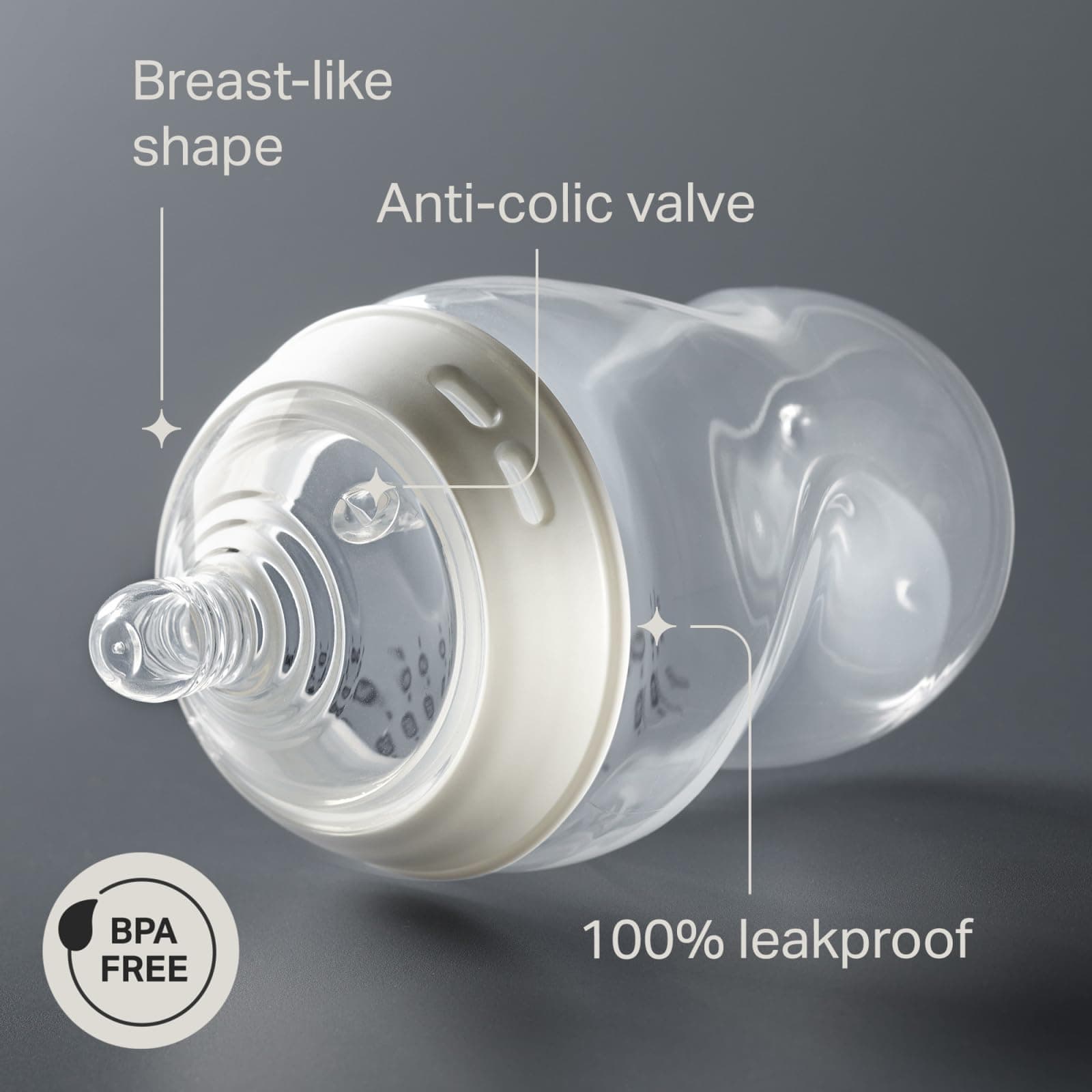 Tommee Tippee Set de Biberones Natural Start, Tetina Tipo Pecho, 0m+ | 12 Piezas, 2x150ml, 3x260ml, 1x340ml, Tetinas Flujo Lento, Medio y Espeso, Cepillo de Limpieza, Mamila Libre de BPA thumbnail 4