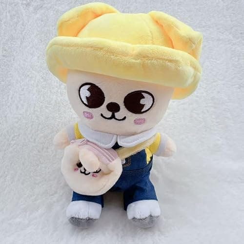 Thyoeun Skzoo Animal Sitting Plush Doll Set - 22cm with Removable Clothes & Backpack - Limited Edition SKZ Plushies - Concert Merch Gift thumbnail 2
