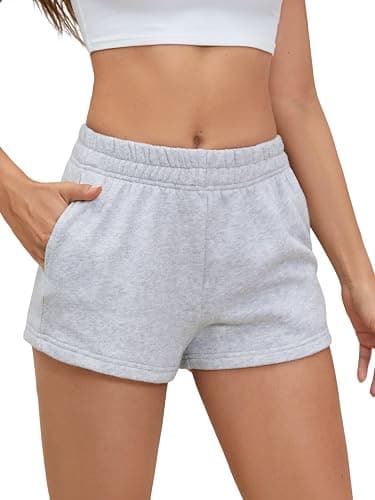 SOLY HUX Women's Sweat Shorts Casual Summer Elastic High Waist Running Lounge Shorts with Pockets - Image 1