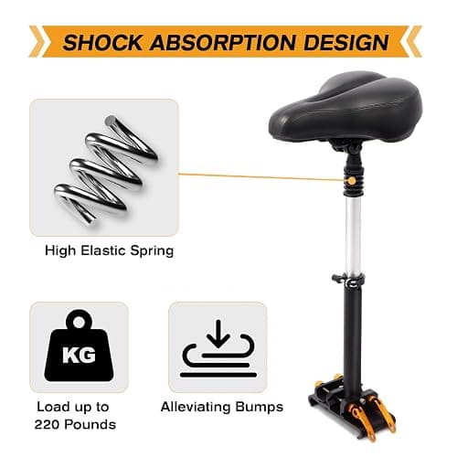 Yungeln New Upgrade Electric Scooter Seat,Adjustable Shock Absorption Seat Compatible with Xiaomi M365 M365 Pro Electric Scooter Fits 5.5"-6.2" thumbnail 4