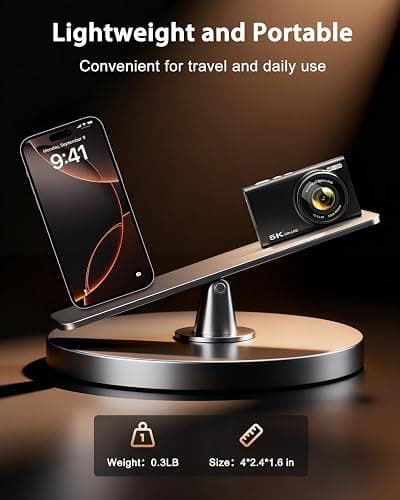 5K Digital Camera for Photography with 6X Optical Zoom, Autofocus 96MP Vlogging Camera for YouTube Video with Dual-Lens, Compact Point and Shoot Travel Cameras for Beginners with 64GB Card & Flash thumbnail 7