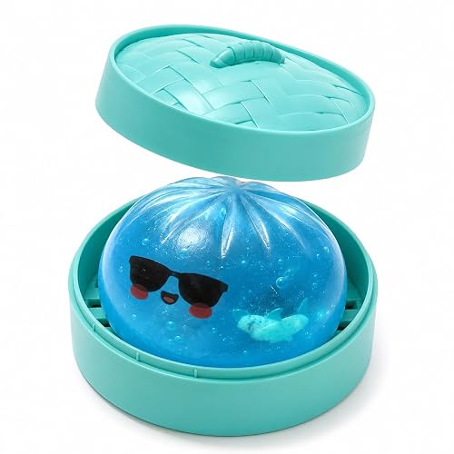 Shark Dumpling Squishy, Glitter Dumpling Squishy with Box, Colorful Dumplings Squeeze Balls Stress Relief Sensory for Holiday & Birthday Gifts thumbnail 5