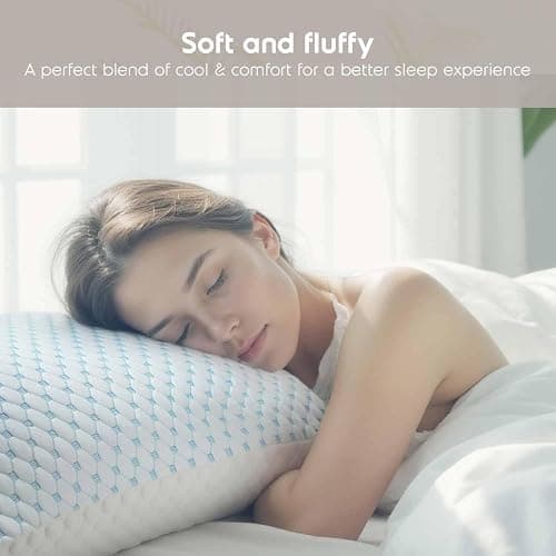 Nestl Cooling Pillow for Sleeping 1 Pack, Luxury Shredded Memory Foam Pillows Queen Size, Adjustable Cold Gel Pillows for Hot Sleepers Supportive Cool Pillow for Side Back Stomach Sleepers thumbnail 9