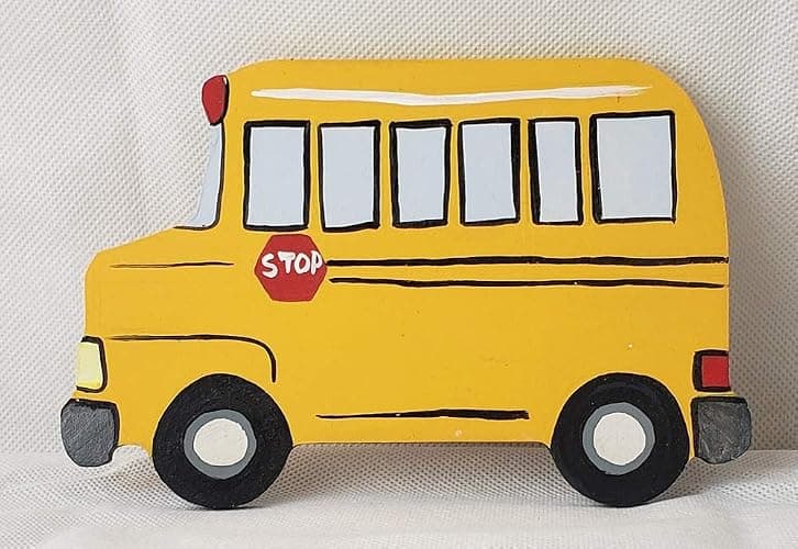 Bus Cutout Unfinished Wood School Short Magic Classroom Learning Transportation Kids MDF Shape Canvas Style 3 thumbnail 2