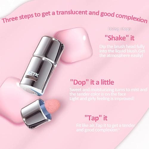 Aztk Liquid Blush, Aztk Jelly Color Liquid Blushes, Blush for Cheeks, Blushes Lotion with Sponge Head, High-Pigment, Long-Lasting, Waterproof, Matte Finish, 5ml (JC04) thumbnail 2