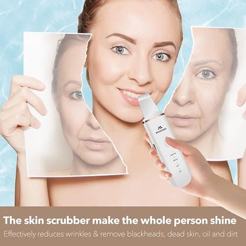 Skin Scrubber Face Skin Spatula Facial Scrubber Spatula for Deep Cleansing Blackhead Remover Pore Cleaner with 4 Modes (White) thumbnail 5