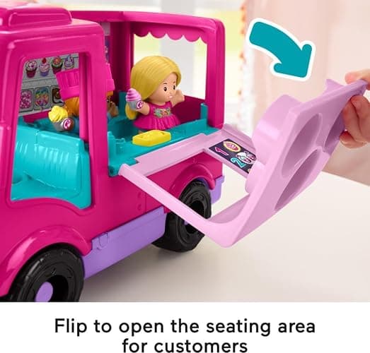 Fisher-Price Little People Barbie Toddler Toy Cupcake Truck Musical Playset with 9 Pieces for Pretend Play Kids Ages 18+ Months (Amazon Exclusive) thumbnail 5