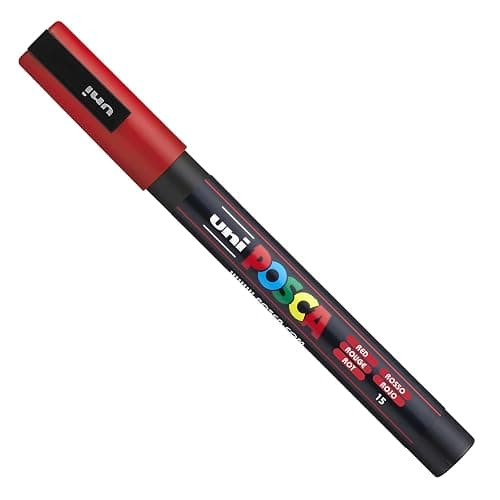 Posca Water Based Permanent Marker Paint Pen - Multi Surface Use - PC-3M 0.9-1.3mm Fine - Set of 16 Pens in Plastic Gift Wallet - Full Spectrum thumbnail 4