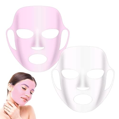 BOHUIZ 2 Pack Silicone Face Mask Cover, Reusable Anti-Wrinkle Face Mask Holder for Sheet Masks Moisturizing Facial Mask Cover Prevent Evaporation Beauty Face Tool Skincare Beauty Spa - Image 1
