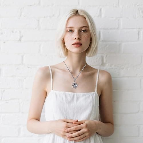 Y2K Necklace Grunge Jewelry Set for Women Men Silver Punk Alt Emo Goth | Y2K Jewelry Silver Cool Punk Emo Necklace Alt Alternative Gothic Accessory Star Sun Pentagram Spiral Necklace Stainless Steel thumbnail 3