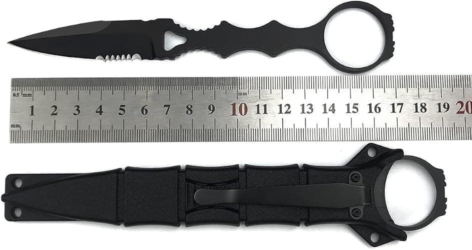 Fixed Blade Knife with Kydex Sheath | 440C Stainless Steel Outdoor Knife | Full Tang Portable KNIFE for Hiking & EDC thumbnail 6
